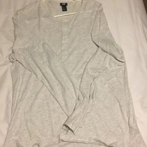 H&M Long Sleeve T-Shirt White Casual/Nice L